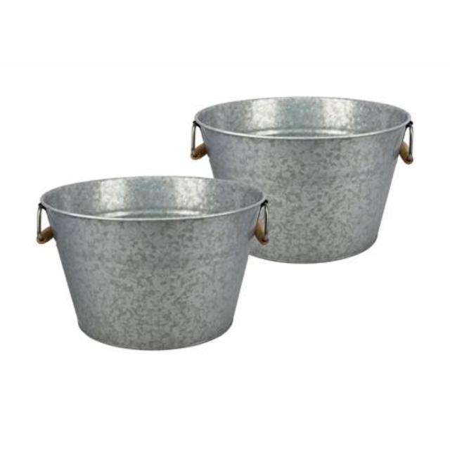 Metal Party Tubs, Set of 2