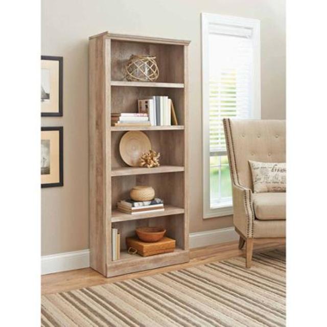 Better Homes and Gardens Crossmill Collection 5-Shelf Bookcase, Weathered