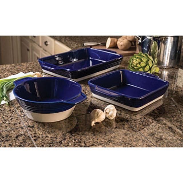 3-Piece Rustic Bakeware Set - Assorted Colors