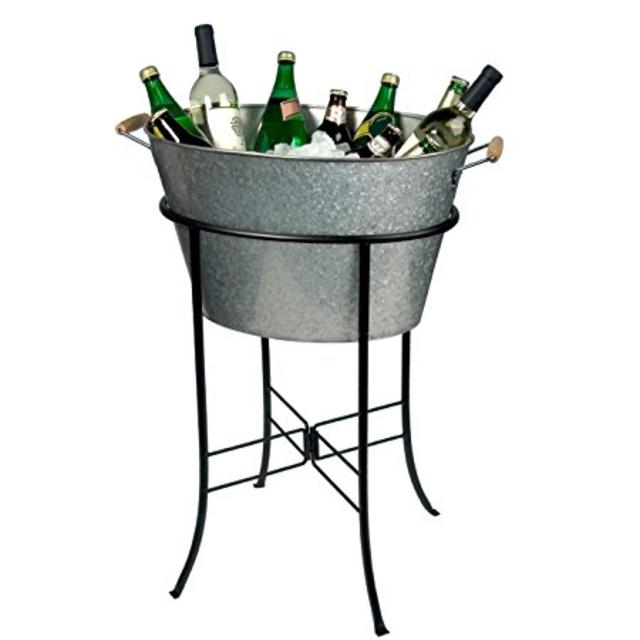 Artland Oasis Party Tub with Stand, Galvanized, Metal