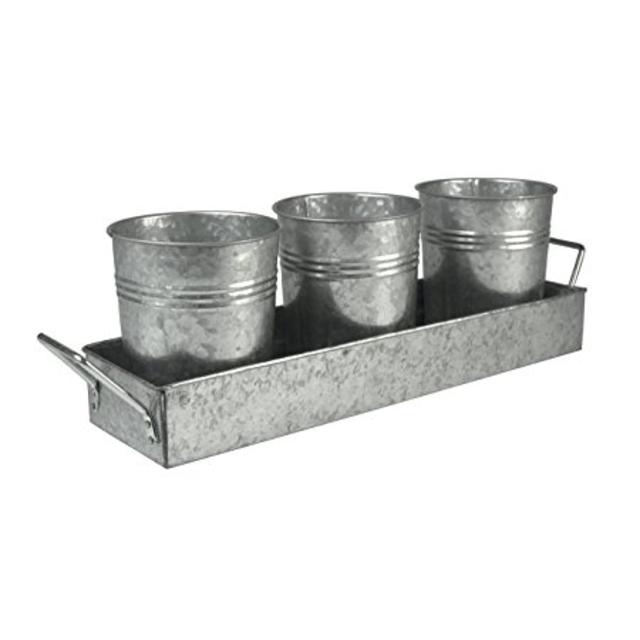 Oasis Picnic Caddy & Planter Set, Galvanized
