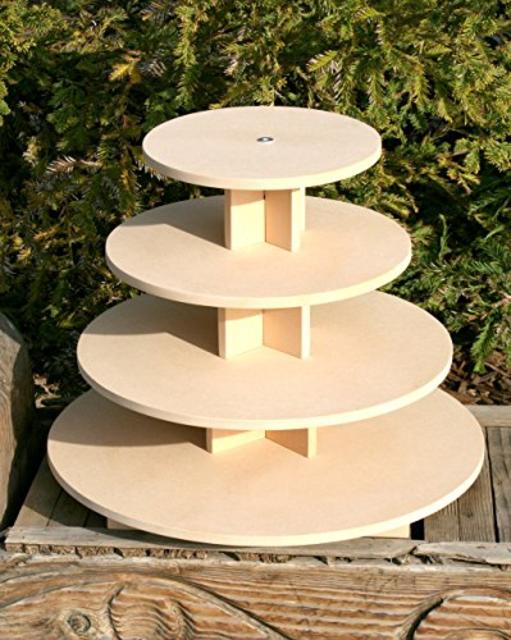 Wood Cupcake Stand 4 Tier Round MDF Sweet Stands