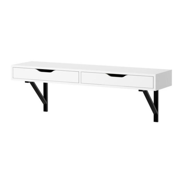 EKBY ALEX /  EKBY VALTER				Shelf with drawer, white, black