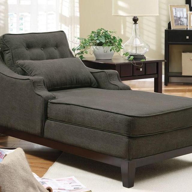 Coaster 500028 Dark Grey Accent Seating Upholstered Chaise