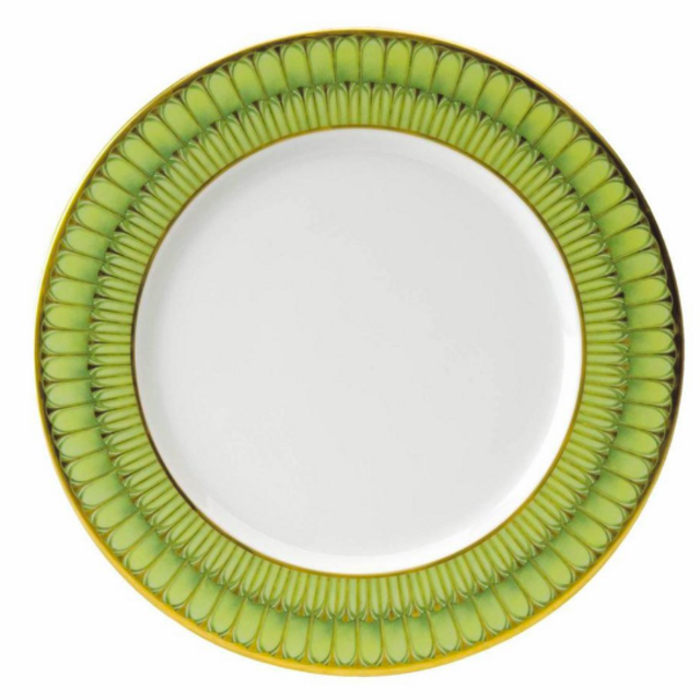 Philippe Deshoulieres Arcades Green & Gold Dinner Plate