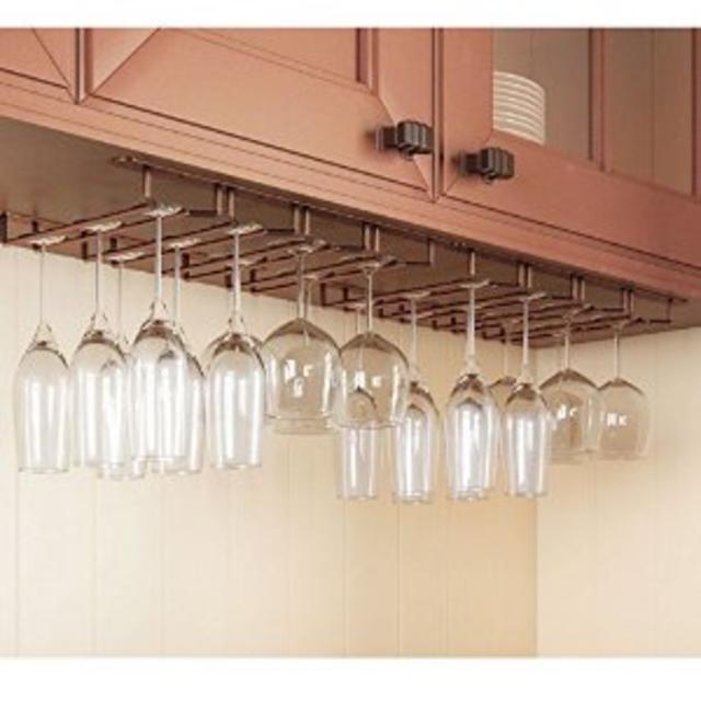 Stemware Glass Rack Hold up to 24 Wine Glasses Under Cabinet Oil Rubbed Finish