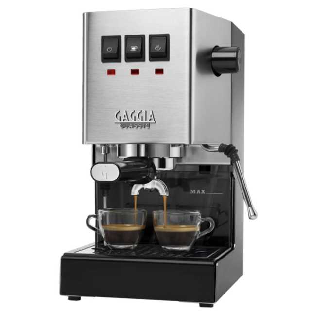 Gaggia RI9380/46 Classic Pro Espresso Machine, Solid, Brushed Stainless Steel