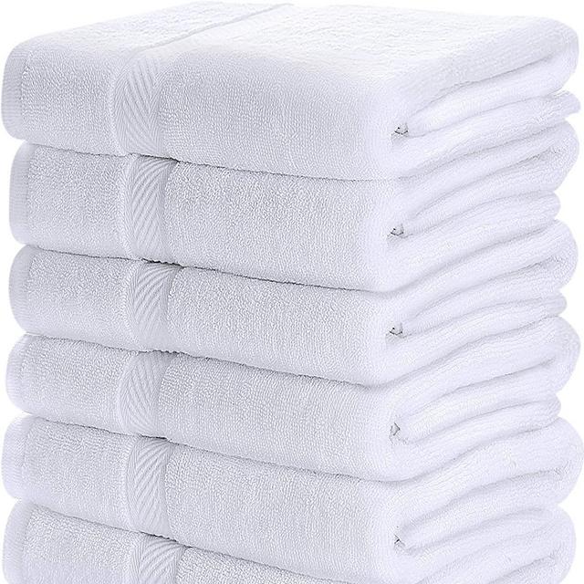 Utopia Towels Medium Cotton Towels, White, 24 x 48 Inches Towels for Pool, Spa, and Gym Lightweight and Highly Absorbent Quick Drying Towels, (Pack of 6)