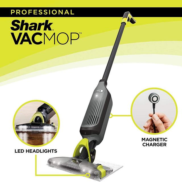 Shark VM252 VACMOP Pro Cordless Hard Floor Vacuum Mop with Disposable Pad, Charcoal Gray