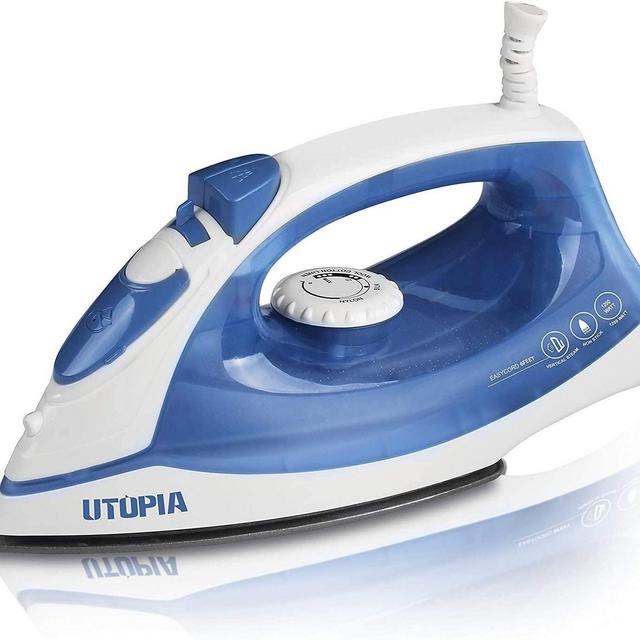 Utopia Home Steam Iron for Clothes with Nonstick Soleplate - 1200 Watt Lightweight Travel Iron - Clothes Iron with 360 Degree Swivel Cord
