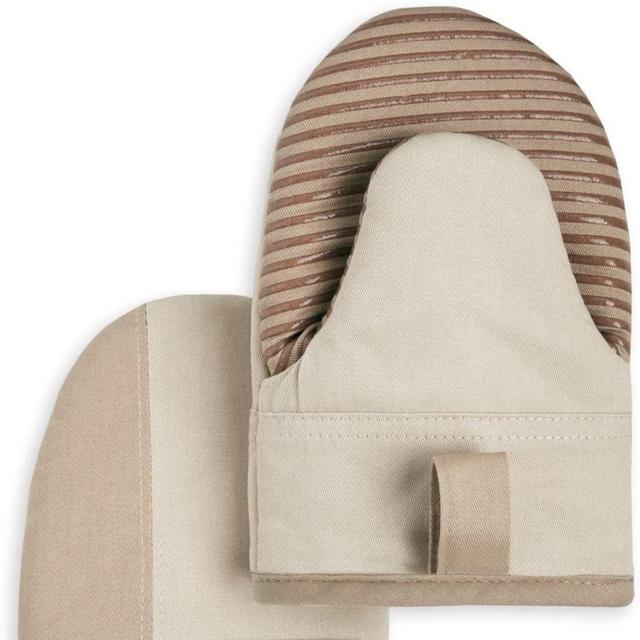 KitchenAid Kitchen Aid Beacon Mini Oven Mitt Set, 5.5"x8", Milkshake/Beige 2 Count