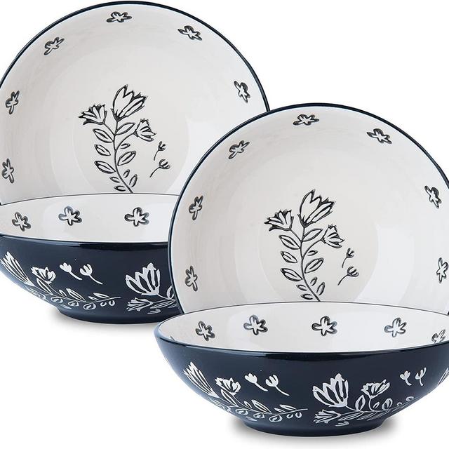 Wisenvoy Pasta Bowls Salad Bowl 32 Ounces Pasta Bowl 8" Serving Bowls Ceramic Salad Bowls Pasta Bowls Set of 4