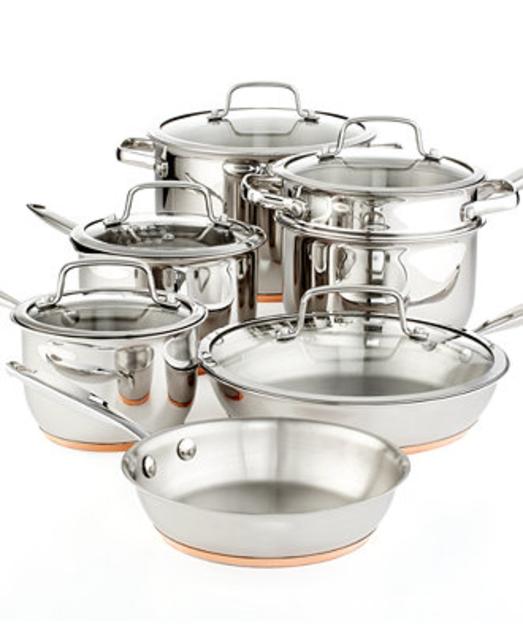 Martha Stewart Collection Copper Accent 12 Piece Cookware Set