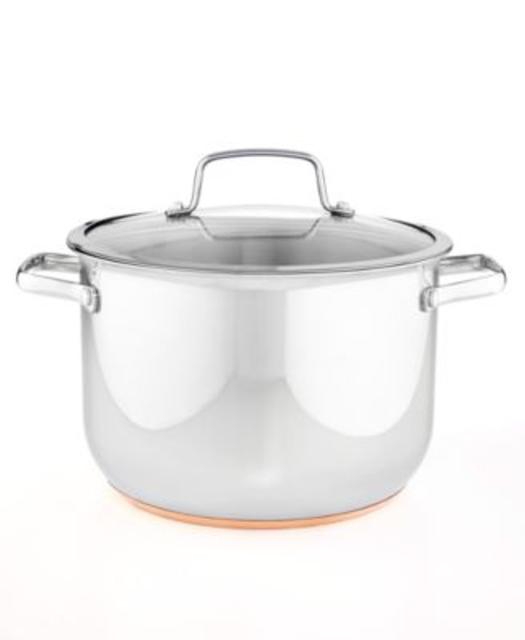 Martha Stewart Collection Copper Accent 8 Qt. Covered Stockpot