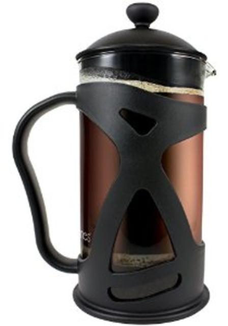 KONA French Press Coffee Tea & Espresso Maker, Black 34oz Glass Teapot