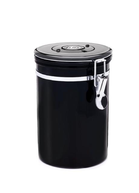 Friis Stainless Steel Coffee Vault, 16-Ounce, Black