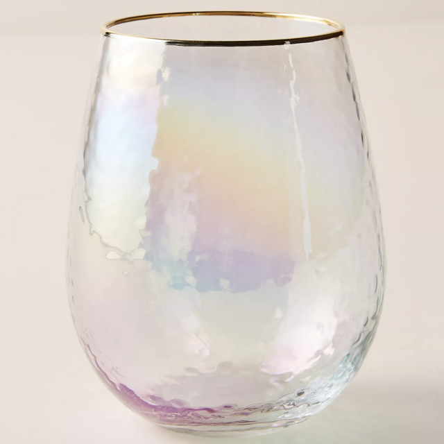 Lustered Stemless Wine Glasses, Set of 4