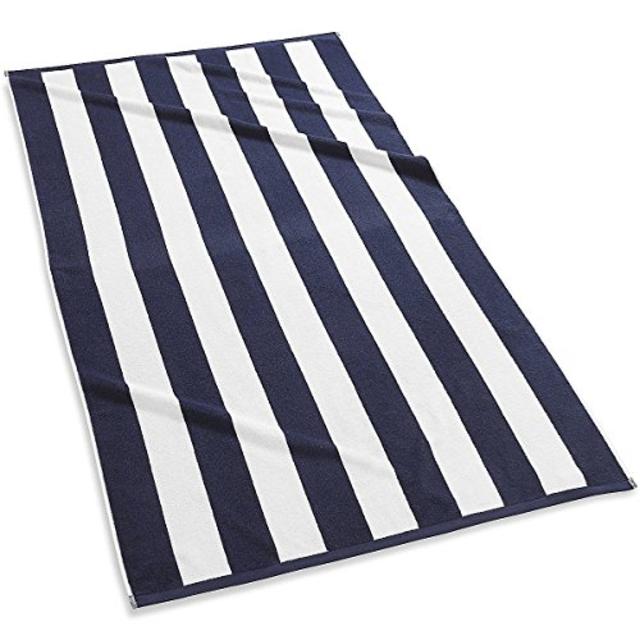 Cabana Oversized Beach Towel 40" x 70" Kassatex Red White Stripes, 100% cotton