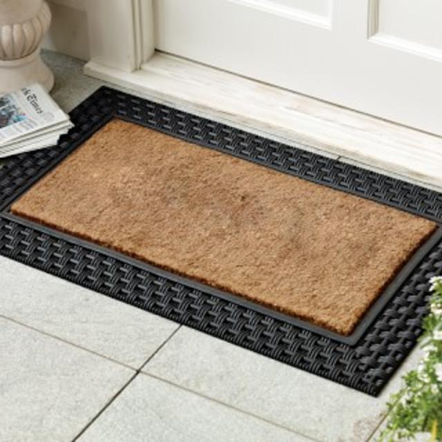 Basketweave Rubber & Coir Doormat