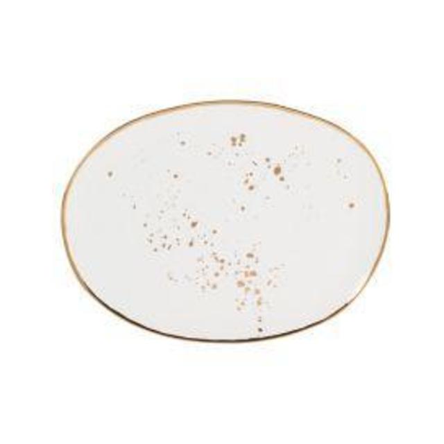 Olivia & Oliver Harper Splatter Organic Shape Gold 13-Inch Oblong Platter