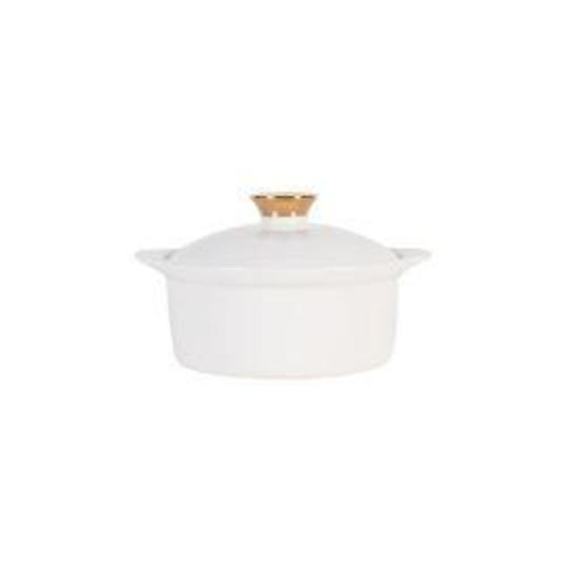 Nevaeh White® by Fitz and Floyd® Grand Rim Gold Lidded Soup Bowl