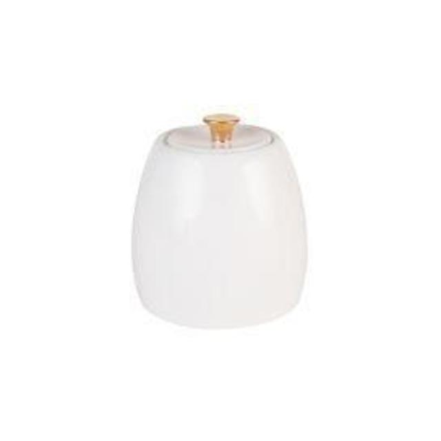 Nevaeh White® by Fitz and Floyd® Grand Rim Gold Covered Sugar Bowl