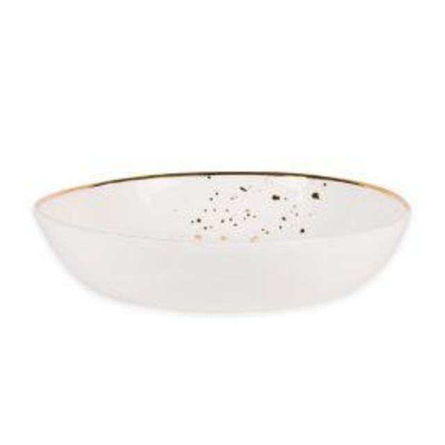 Olivia & Oliver Harper Splatter Vegetable Bowl in White/Gold
