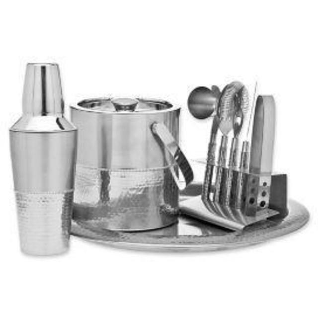 Godinger 9-Piece Hammered Barware Set