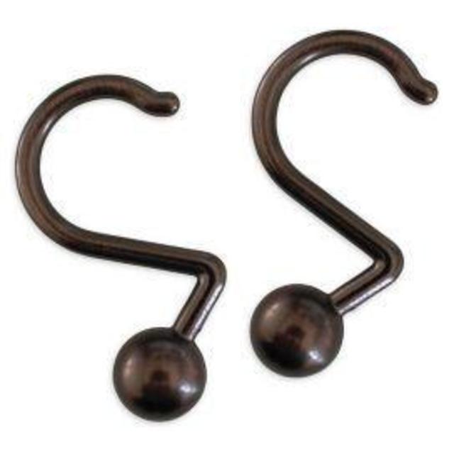 12-Piece Globe Aluminum Shower Curtain Hook in Oil Rubbed Bronze