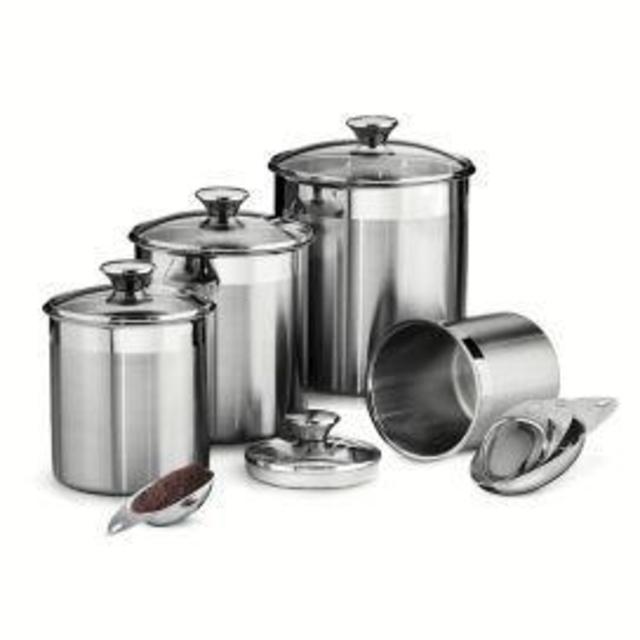 Tramontina® Gourmet 8-Piece Stainless Steel Covered Canister and Scoop Set