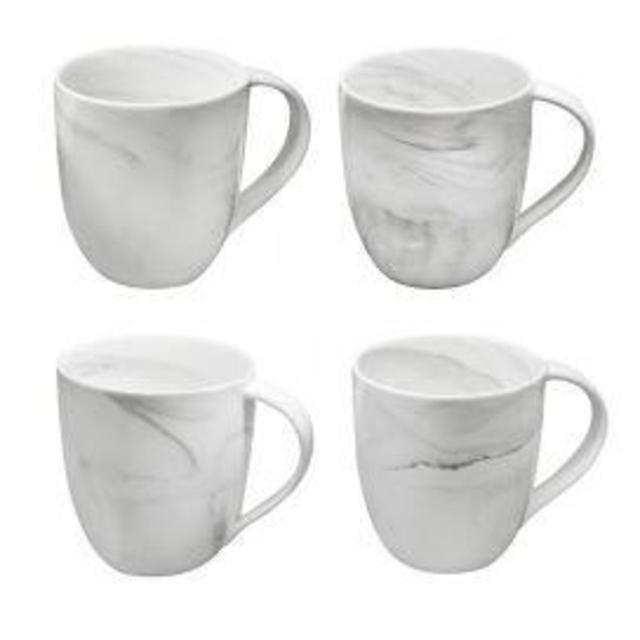 Artisanal Kitchen Supply® Coupe Marbleized Espresso Mugs in Grey (Set of 4)