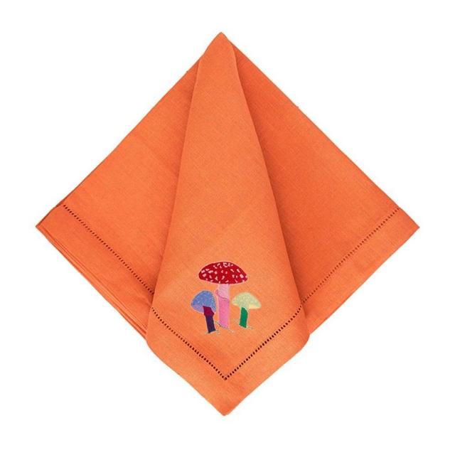 Magic Mushroom on Orange Dinner Napkin
