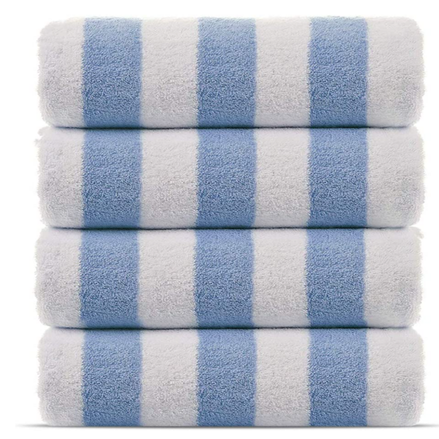 Cotton Turkish Cabana Thick Stripe Pool Beach Towels 4-Pack