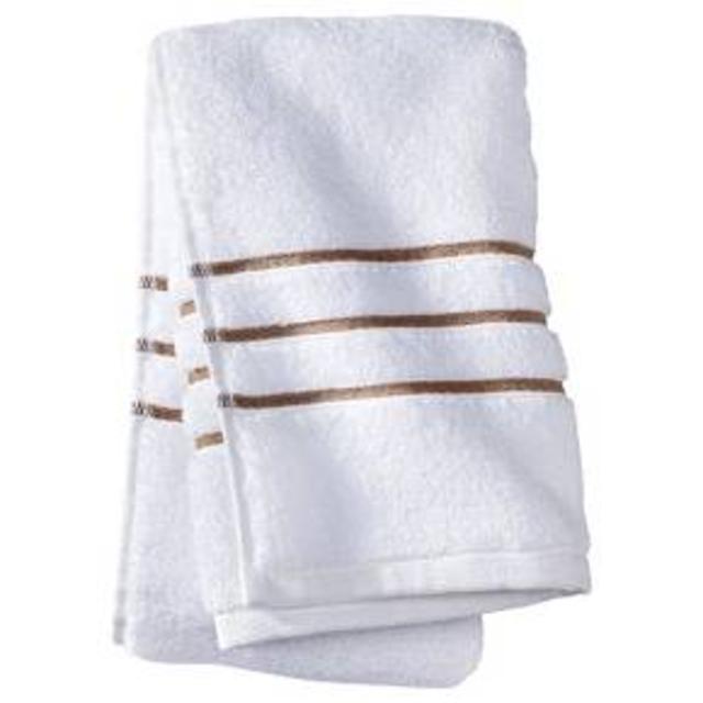 Fieldcrest® Luxury Hand Towel - White/Taupe Stripe