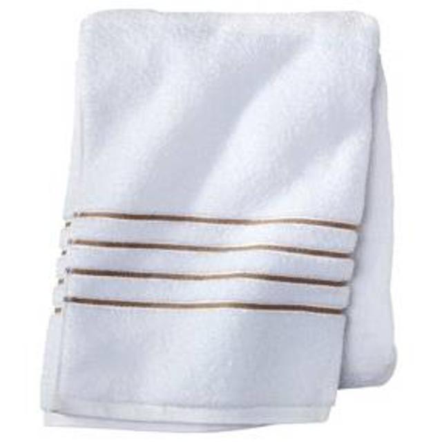 Fieldcrest® Luxury Bath Towel - White/Taupe Stripe