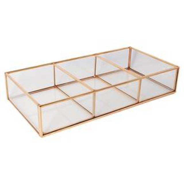 Threshold™ Glass and Metal 3 Compartment Vanity Tray - Copper