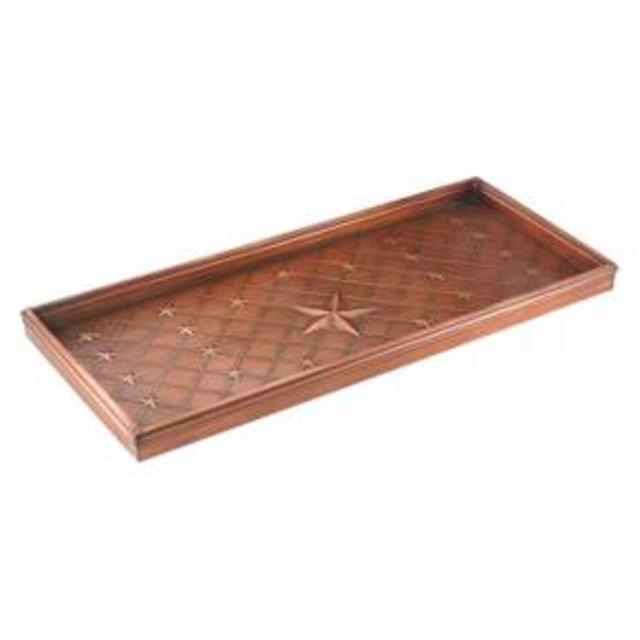 Stars Pattern Galvanized Steel Boot Tray - Venetian Bronze Finish