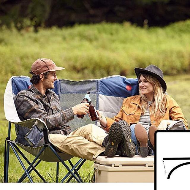 OmniCore Designs MoonPhase Home-Away LoveSeat Heavy Duty Oversized Folding Double Camp Chair Collection (Single, Double, Triple)