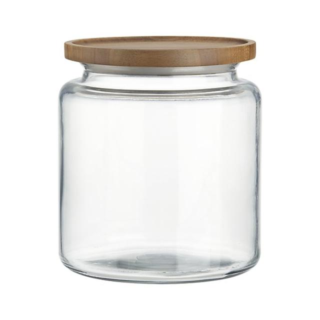 Montana 96 oz. Acacia and Glass Jar