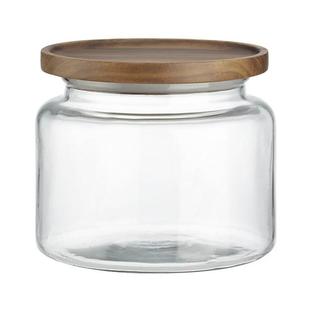 Montana 64 oz. Acacia and Glass Jar
