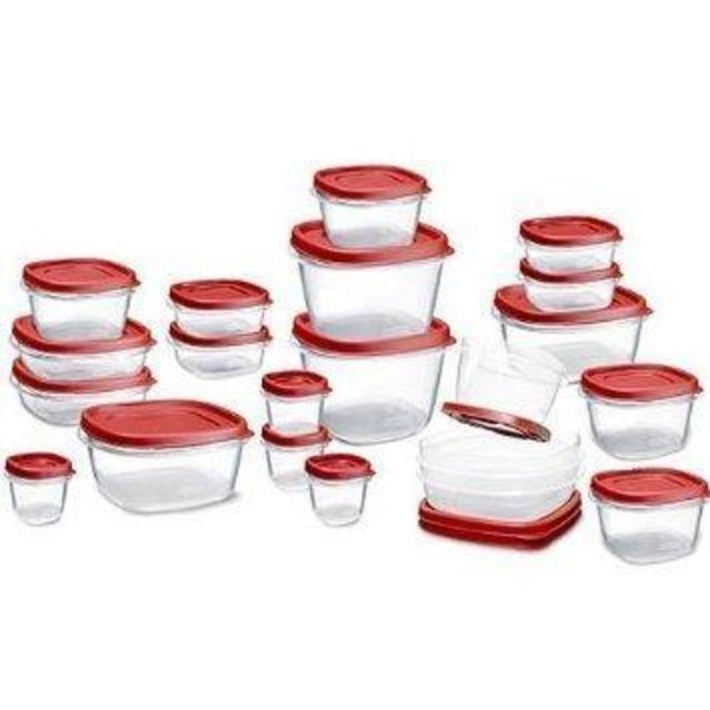 Rubbermaid Easy Find Lids Food Storage Container, 42-piece Set, Red