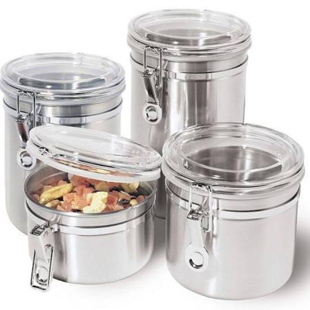Oggi 4 Piece Airtight Stainless Steel Canisters Set 5369
