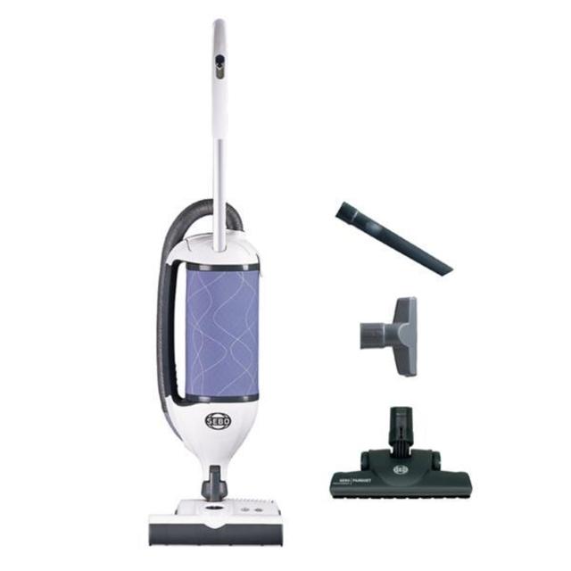 SEBO 9806AM Felix 1 Premium Ice Blue Upright Vacuum with Parquet, Light Blue/White