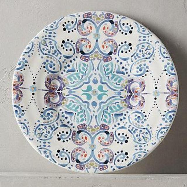 Swirled Symmetry Side Plate - Blue Motif