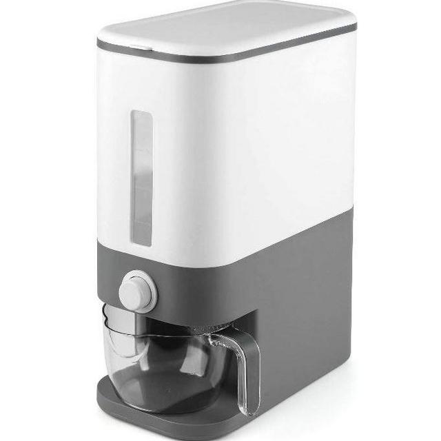 U-miss 25 Lbs Rice Dispenser, Large Grain Container Storage with Lid Measuring Cylinder Moisture Proof Household Cereal Dispenser Bucket for Kitchen Soybean Corn
