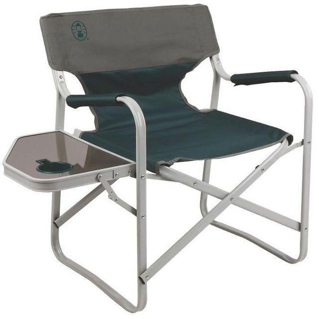 Coleman Outpost Breeze Portable Folding Deck Chair with Side Table