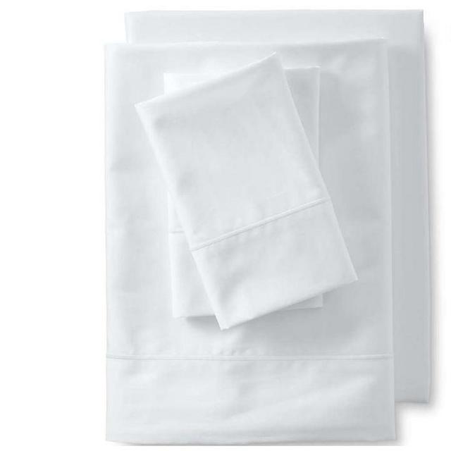 400 Thread Count Premium Supima Cotton Sateen Queen Bed Sheet Set - White