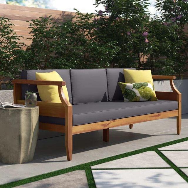 Littell 73.25'' Acacia Outdoor Patio Sofa
