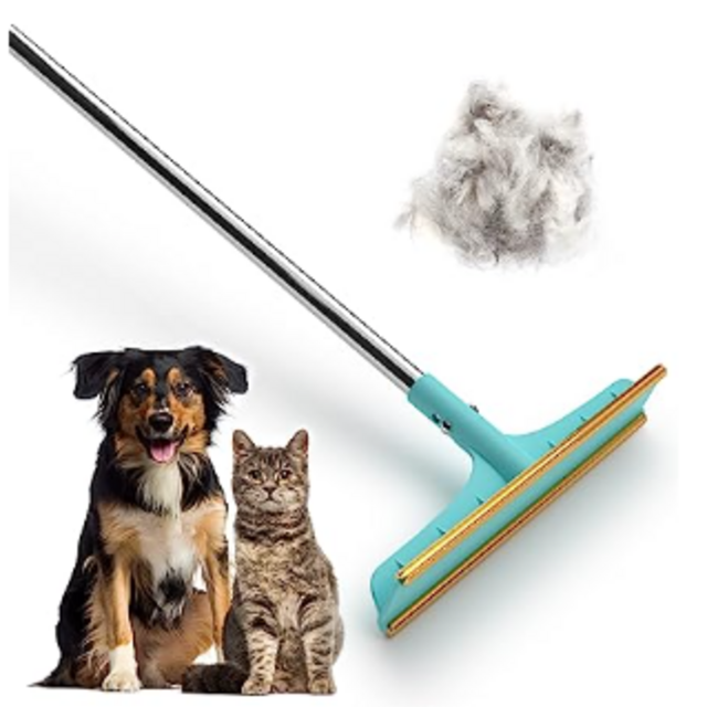 Uproot Clean Xtra - Pet Hair Removal Broom with Telescopic 60" Handle & Innovative Metal Edge Design - Durable Carpet Rake for Pet Hair Removal - Easy Pet Hair Remover for Carpet
