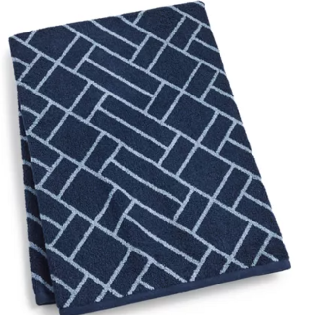 Block Geo Cotton 30" x 56" Bath Towel, Created for Macy's